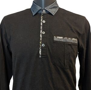 KANGOL Black Polo Shirt medium